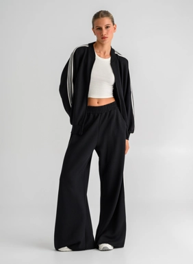 Γυναικεία φούτερ φόρμα wide leg με ρίγες
