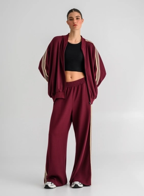 Women s wide leg sweatshirt with stripes