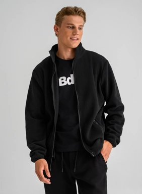 Ανδρική fleece ζακέτα με ψηλό γιακά
