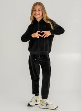 Children s velvet jogger sweatpants for girls