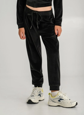 Children s velvet jogger sweatpants for girls
