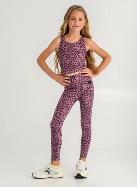 Παιδικό αθλητικό κολάν με animal print για κορίτσια  