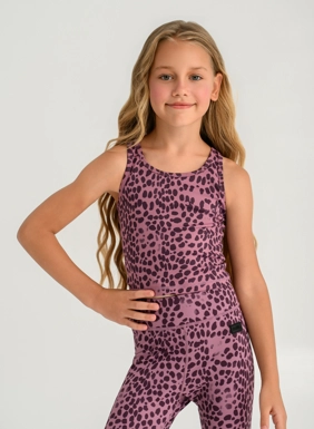 Children s sports crop top with animal print for girls