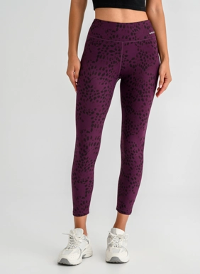 Women s high-waisted athletic leggings with animal print