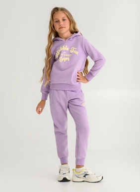 Children s sweatshirt with hood and print for girls