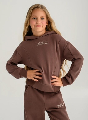 Children s sweatshirt with embroidery on the back for girls