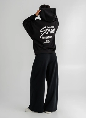 Women s sweatshirt with hood and print on the back