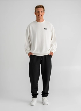 Men s sweatshirt with graffiti print on the back